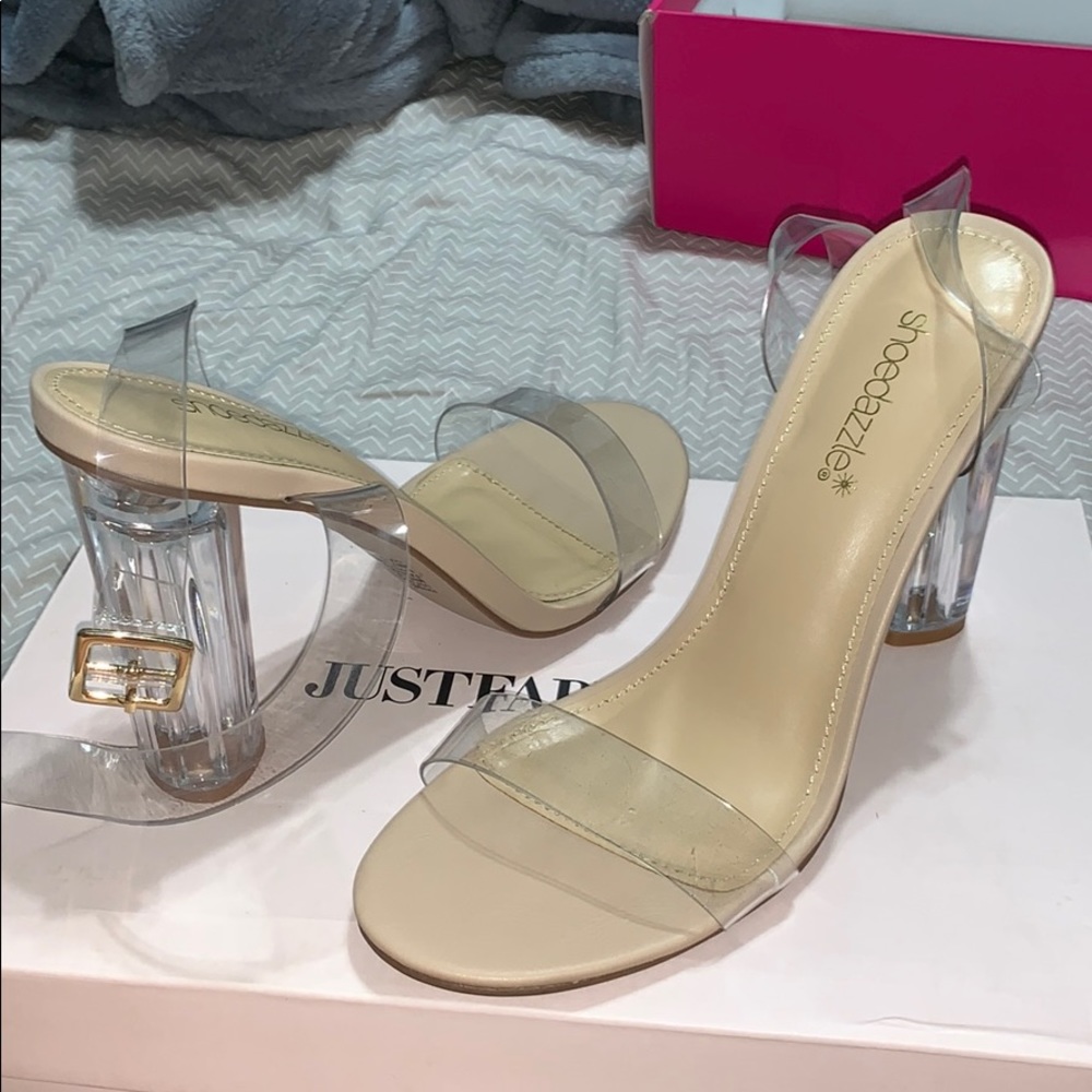 Clear strap heels